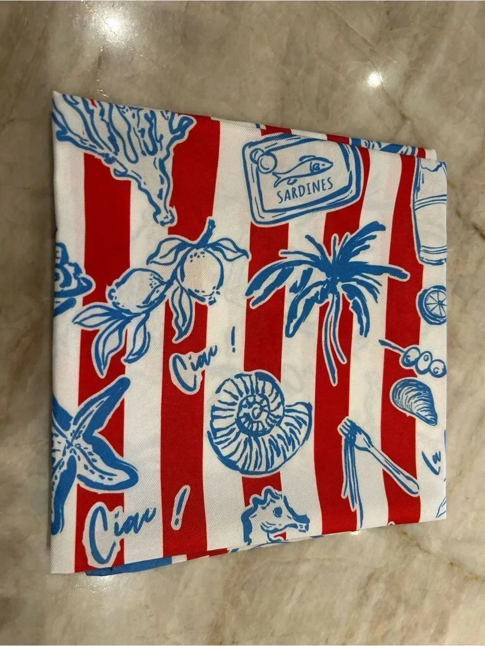 Striped Nautical Print Scarf S193